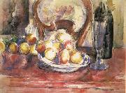 Paul Cezanne Nature morte,pommes,bouteille et dossier de chaise oil painting on canvas